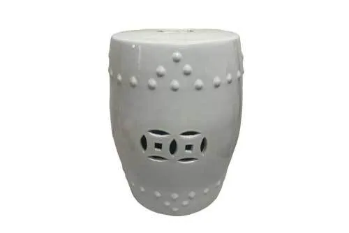 FGS03 Oriental Stool - Ceramic (White)