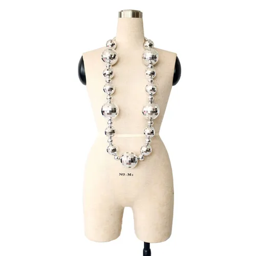 PR012 Mardi Gras Beads - Giant Globe Silver  