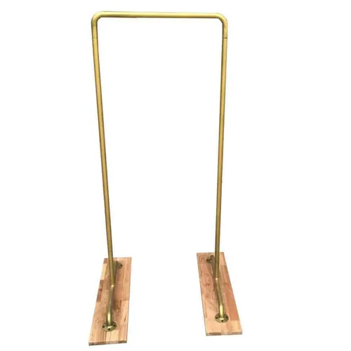 TA09 Welcome Sign Stand - Gold With Timber Feet