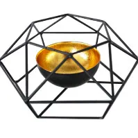 LN05 Tea Light Holder - Black & Gold