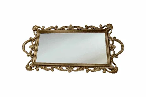 MW0158 Gold Tray - Rectangle Mirror