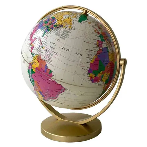 GB04 Globe - White & Gold Stand