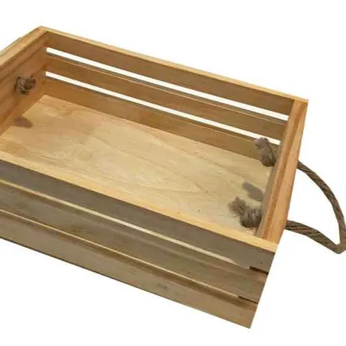 WD072 Wooden Tray - Jute Handle