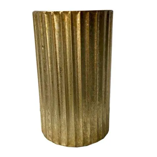 GW033 Gold Cylindrical Metal Vase - Medium