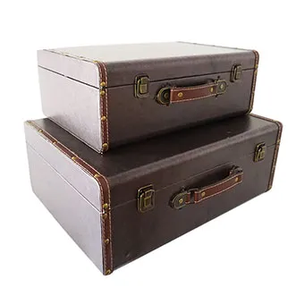 VL031 Vintage Luggage - Dark Brown Medium 