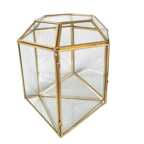 JB03 Vintage Brass Terrarium - Geometric