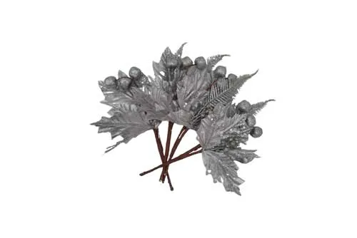 AFTR1047 Christmas Silver Leave Ornament