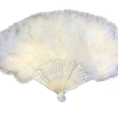 PRG082 Feathers Fan - White
