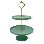 DS126 Dessert Stand - 2 Tier Vintage Jadeite