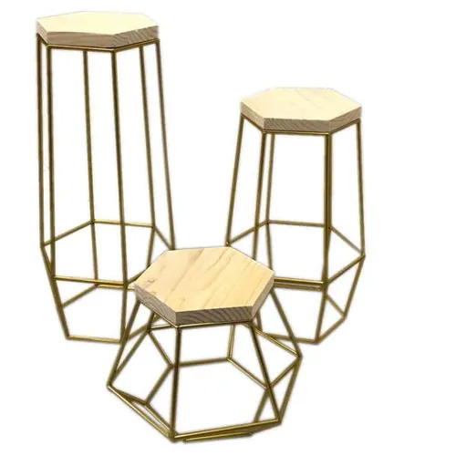 AP040 Geometric Pedestal Set - Gold