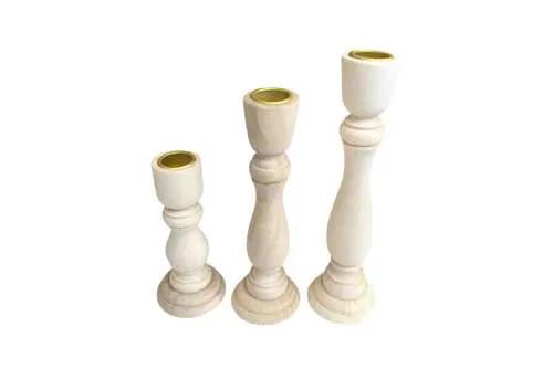 LN121 Candle Holder - Wooden Rustic Set
