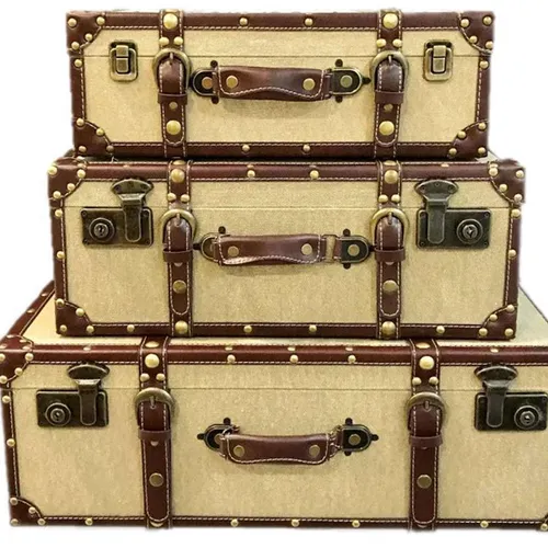 VL041 Vintage Luggage - Brown Coffee Extra Large