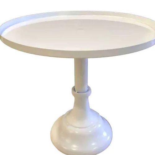 CS38 Cake Stand - White Metal Round Large