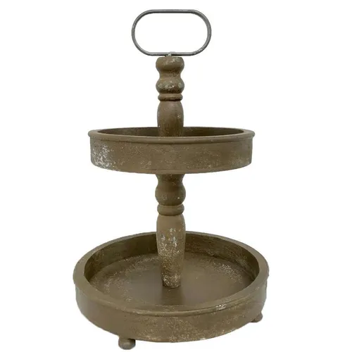 DS129 Dessert Stand - Rustic Metal 2 Tiers