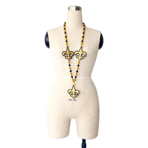 PR011 Mardi Gras Beads - Giant Fleur De Lis 