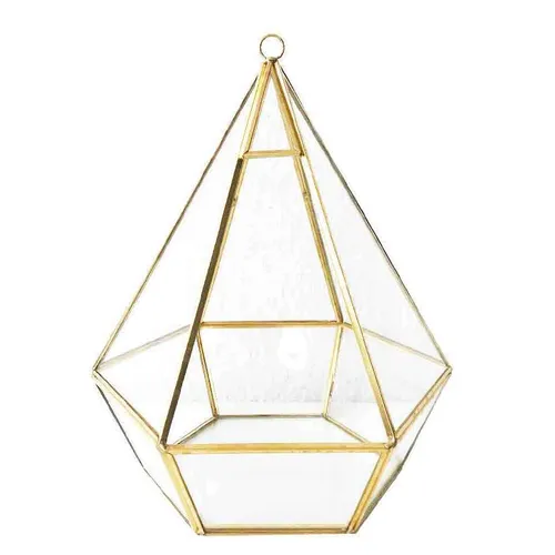 JB04 Vintage Brass Terrarium - Diamond