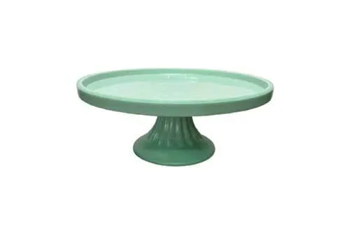 CS25 Cake Stand - Green Milk Glass 23cm