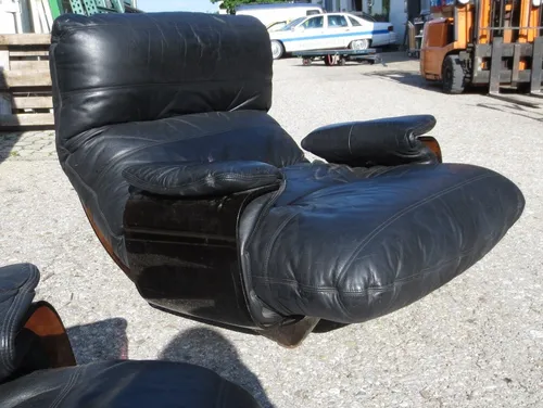 Ledersessel Acrylglas Rauchglasschale