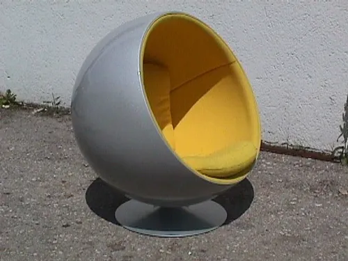 Ball Chair Eero Aarnio 70er silber gelb