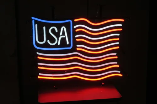 Neonleuchte, USA Fahne