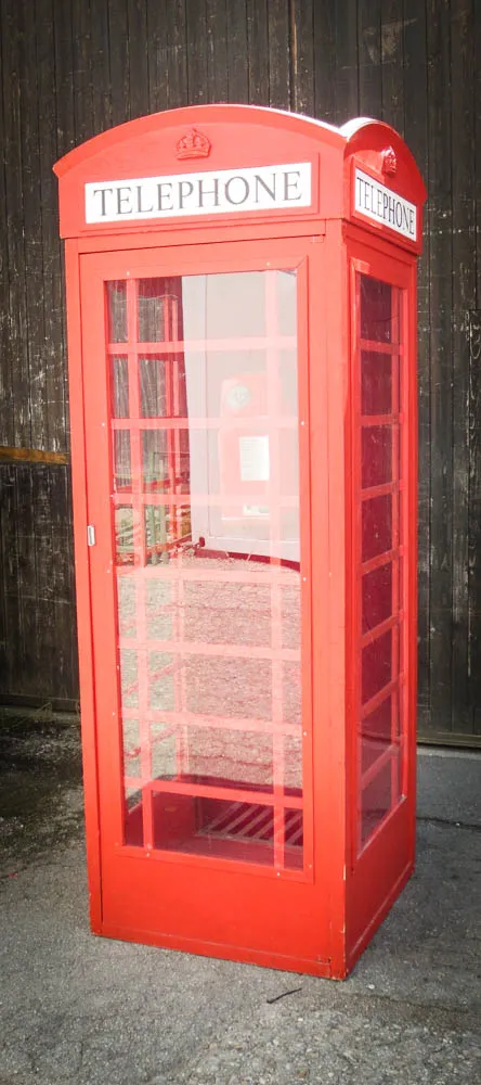 Telefonzelle, englisch, rot, Nachbau aus Holz