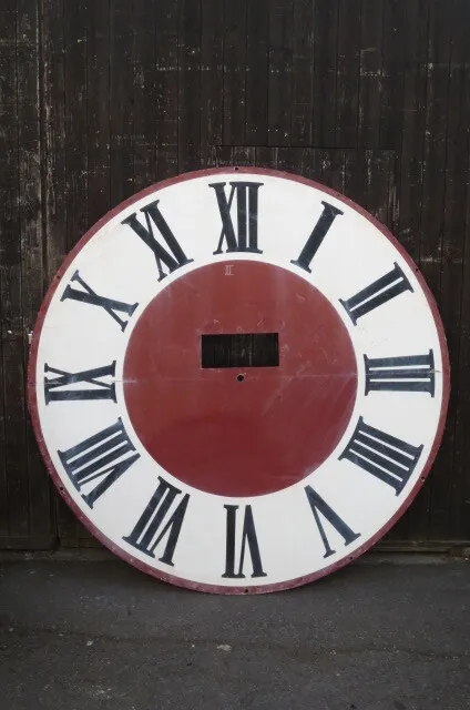 Zifferblatt groß Turmuhr rot weiss 