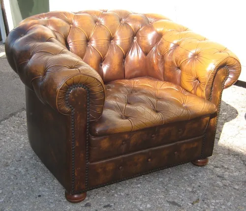 Chesterfield Sessel cognac Leder
