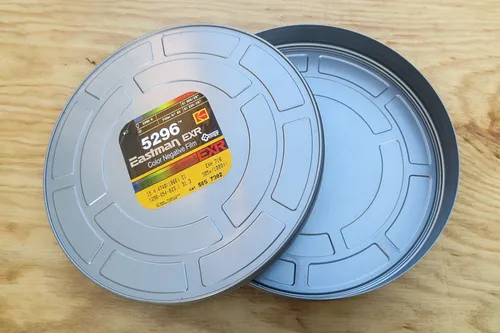 Filmdose, ca. 28cm Durchmesser, Metall