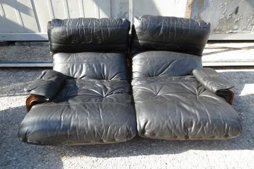 Ledersofa Acrylglas Rauchglasschale