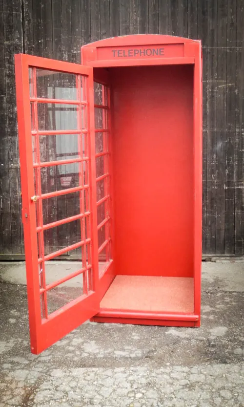Telefonzelle, englisch, rot, Nachbau aus Holz