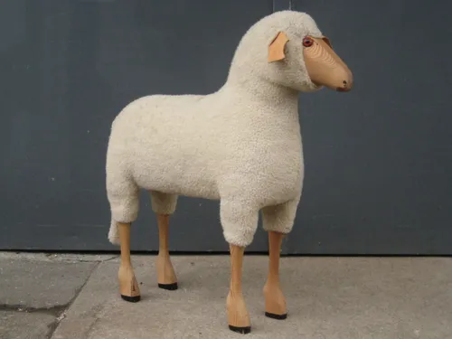 Schaf, stehend , weiß , Holz
