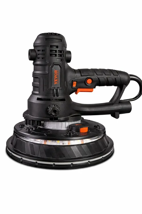 Variable Speed 1200-2300 RPM Wall Sander withVEVOR  Automatic Vacuum Dust Collection System Double LED Lights Dust Bag Detachable Edge