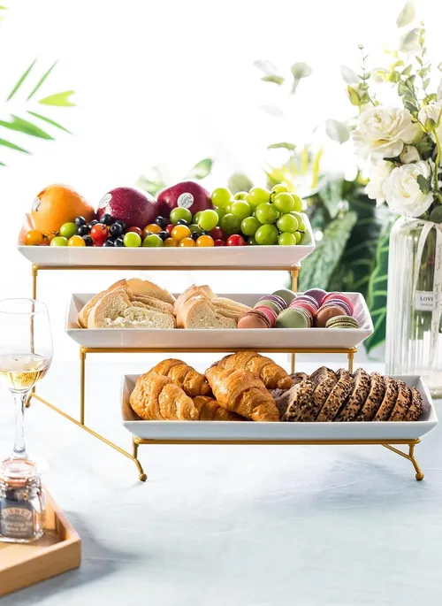 Rent 3 Tier White Dessert Serving Stand  