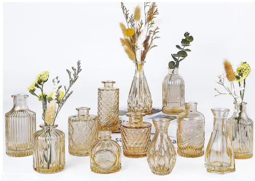 Party Rental Table Decoration Soft Gold Bud Vases Only -Set of 10