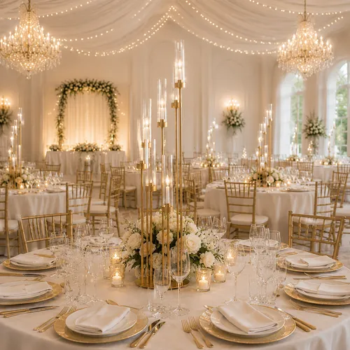 Rental- Extra Tall Centerpiece Wedding / Party Table Decoration Candelabra  includes Flameless Candles 