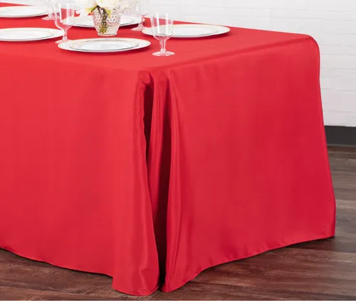 Party Rental Red Rectangular Table Cover Linen - Loose Fit 90