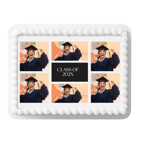 Personalized Graduation Edible Photo Collage Cake Decoration Topper Image 