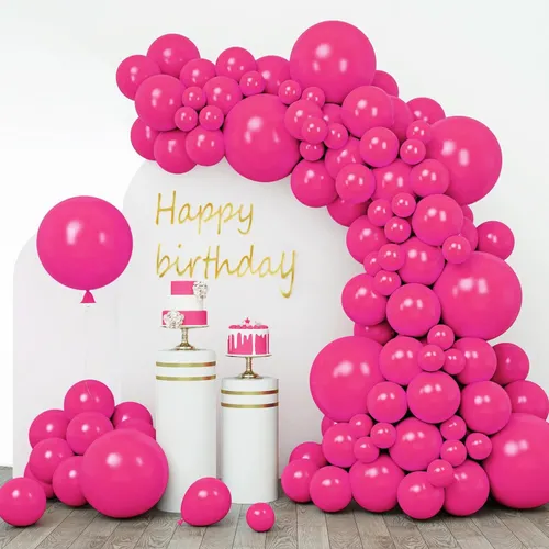 Premade Ready to Hang Grab and Go Balloon Garland Only - Hot Pink 