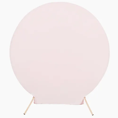 Party Rental - 7ft Round Backdrop with Light Pink Cover 