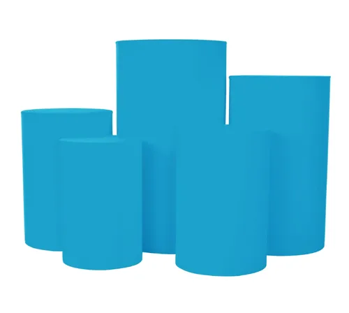 For Rent Cylinder Backdrop Dessert Tables with Turquoise Covers