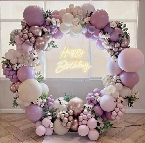 Grab and Go Balloon Garland Only -  Dusty Purple Pink Sand  Rose Gold 