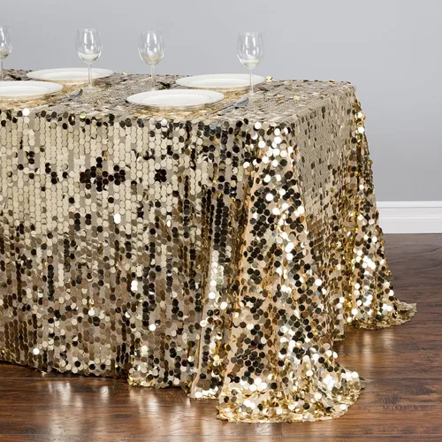 Large Gold Sequin Guest Of Honor Celebrant Table cover 90