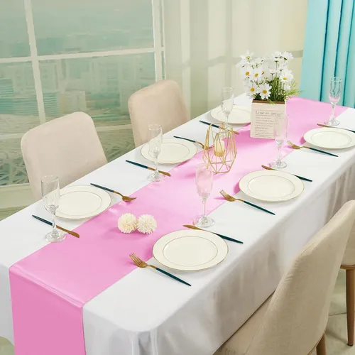 Party Rental - Decorative Satin Table Runner Pink 