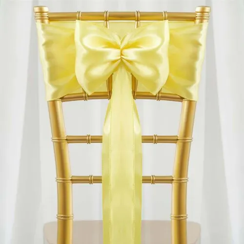 Yellow Chair Sash Rental for Gold Chiavari Chairs
