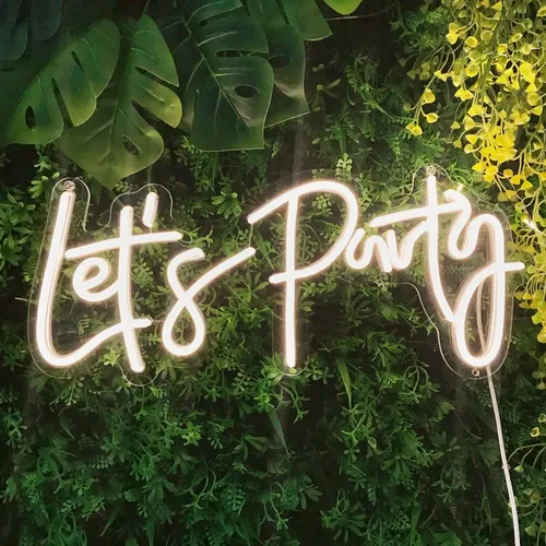 For Rent Let's Party Neon Sign 