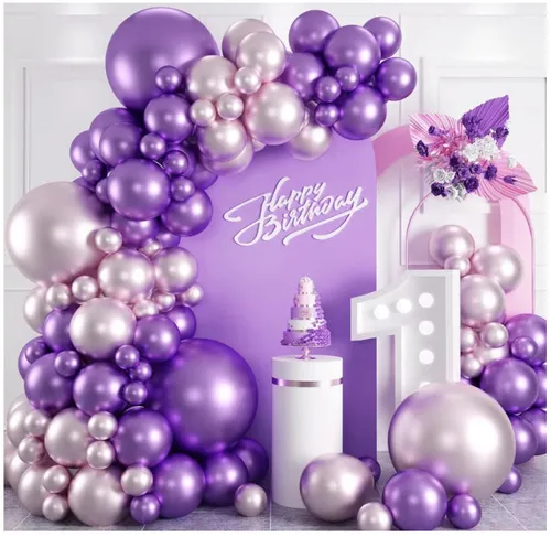 Grab and Go Balloon Garland Only - Metallic Purple Metallic Light Pink