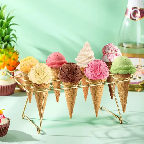 Gold Ice Cream Dessert / Cocktail Hour Display Stand -2 Stands Holds 12