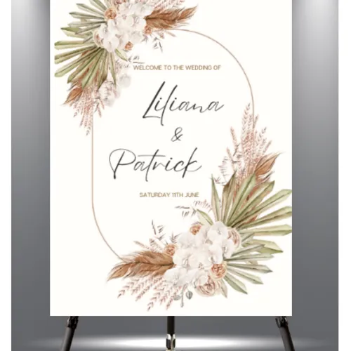 WaterColor Flower Welcome Sign Printed Foam Board (20x30inches)