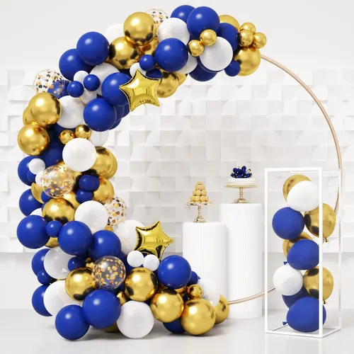Premade Ready to Hang Grab and Go Balloon Garland Only Gold and Blue Balloon Arch Garland