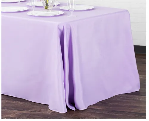 Party Rental Lavendar Rectangular Table Cover Linen - Loose Fit 90